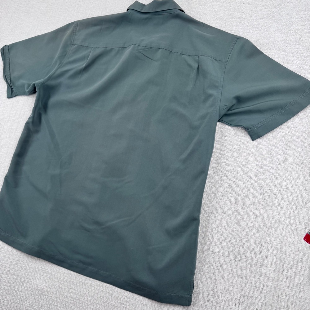 Havanera Co Mens Slate Green Embroidered Camp Shirt Short Sleeve Bowling Retro - Picture 8 of 9